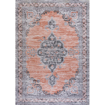 Wincer Chenille Cottage Medallion Machine-washable Area Rug